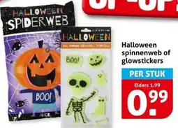 Hoogvliet Halloween spinnenweb of glowstickers aanbieding