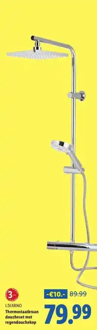 Lidl Thermostaatkraan doucheset met regendouchekop aanbieding