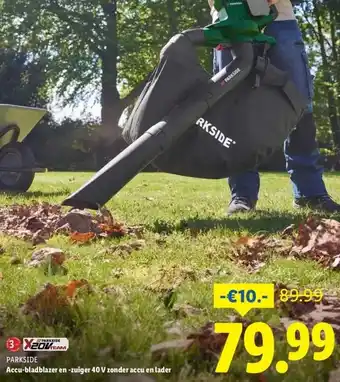 Lidl Accu-bladblazer en -zuiger 40 V zonder accu en lader aanbieding