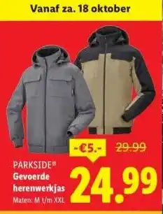 Lidl Gevoerde herenwerkjas aanbieding