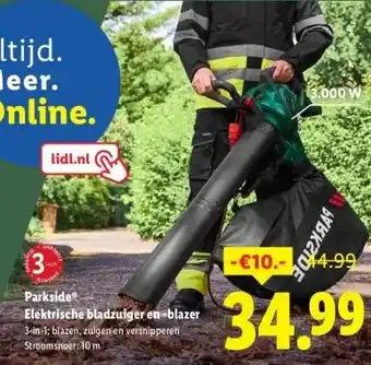Lidl Elektrische bladzuiger en -blazer aanbieding