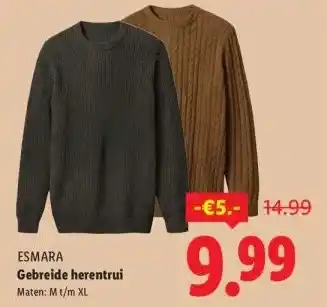 Lidl Gebreide herentrui aanbieding