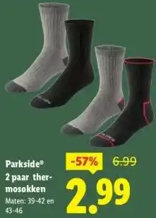 Lidl 2 paar ther- mosokken aanbieding