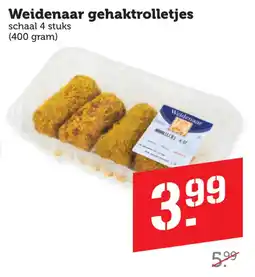 Coop Weidenaar gehaktrolletjes aanbieding