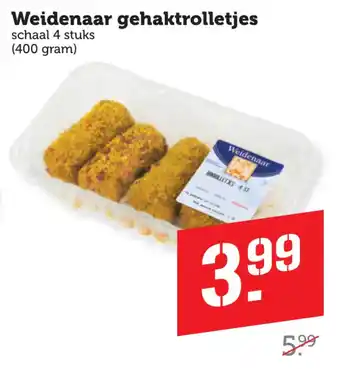 Coop Weidenaar gehaktrolletjes aanbieding