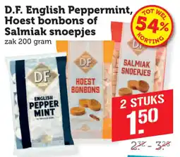 Coop D.F. English Peppermint, Hoest bonbons of Salmiak snoepjes aanbieding