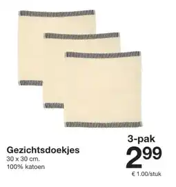 Zeeman Gezichtsdoekjes aanbieding