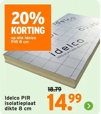 GAMMA Idelco PIR isolatieplaat dikte aanbieding