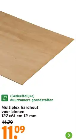 GAMMA Multiplex hardhout voor binnen 12 mm aanbieding