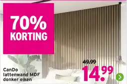 GAMMA CanDo lattenwand MDF donker eiken aanbieding