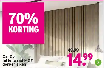 GAMMA CanDo lattenwand MDF donker eiken aanbieding