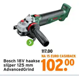 GAMMA Bosch 18V haakse slijper AdvancedGrind aanbieding