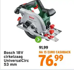 GAMMA Bosch 18V cirkelzaag UniversalCirc aanbieding