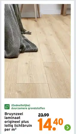 GAMMA Bruynzeel laminaat origineel plus lollig lichtbruin aanbieding