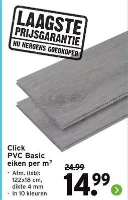 GAMMA Click PVC Basic eiken aanbieding