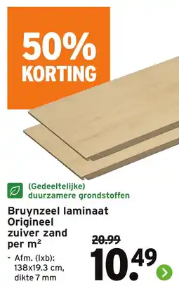 GAMMA Bruynzeel laminaat Origineel zuiver zand aanbieding