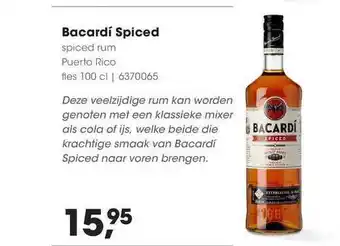 HANOS Bacardí spiced spiced rum puerto rico 100 cl aanbieding