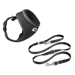 Zooplus Curli-set: Air-Mesh Basic Harnas&Leiband, zwart Harnas maat. L & Lijnmaat L 200cm, 20mm hond aanbieding