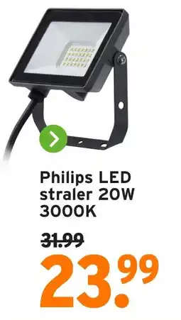 GAMMA Philips LED straler 20W 3000K aanbieding