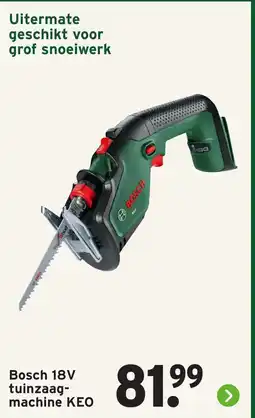 GAMMA Bosch 18V tuinzaag machine KEO aanbieding