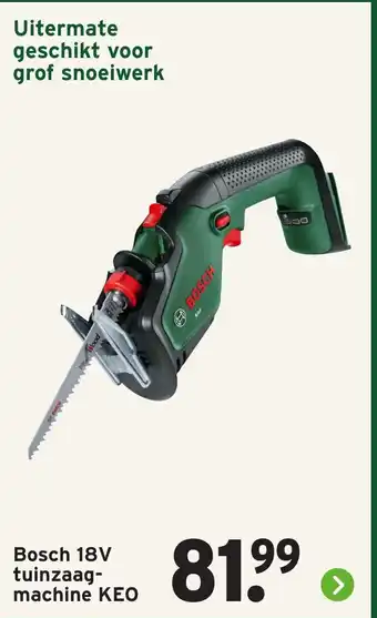 GAMMA Bosch 18V tuinzaag machine KEO aanbieding