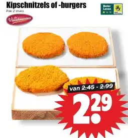 Dirk Kipschnitzels of -burgers aanbieding
