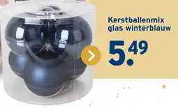 GAMMA Kerstballenmix glas winterblauw aanbieding