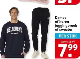 Hoogvliet Dames of heren joggingbroek of sweater aanbieding