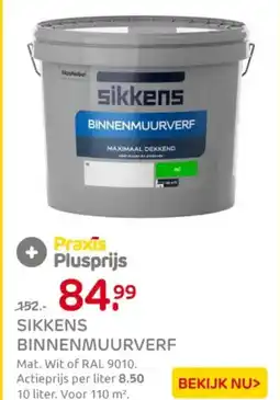 Praxis Sikkens Binnenmuurverf aanbieding