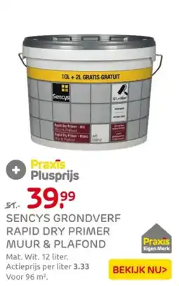 Praxis Sencys Rapid Dry Primer Muur & Plafond aanbieding