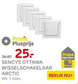 Praxis Sencys Ottawa Wisselschakelaar Arctic aanbieding