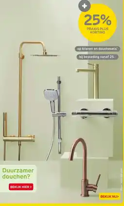 Praxis Op Kranen en douchesets aanbieding