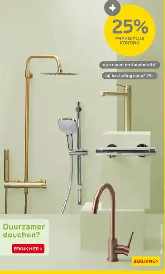 Praxis Op Kranen en douchesets aanbieding