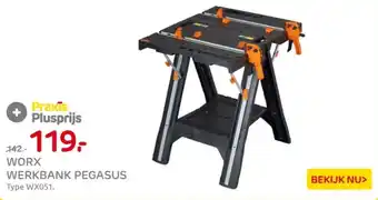 Praxis Worx Werkbank Pegasus aanbieding