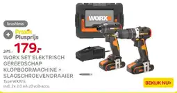 Praxis Worx Set Elektrisch Gereedschap Klopboormachine + Slagschroevendraaier aanbieding