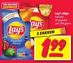 Nettorama Lay's chips naturel of paprika aanbieding