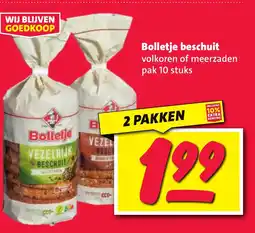 Nettorama Bolletje beschuit volkoren of meerzaden aanbieding
