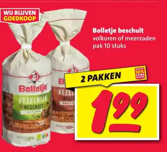 Nettorama Bolletje beschuit volkoren of meerzaden aanbieding