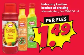 Nettorama Hela curry kruiden ketchup of dressing aanbieding