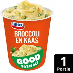 Jumbo Unox Good Potatoes Broccoli en Kaas 50 g aanbieding