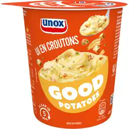 Jumbo Unox Good Potatoes Ui en Croutons 48 g aanbieding