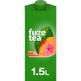 Jumbo Fuze Tea Black Iced Tea Peach Hibiscus 1,5 L aanbieding