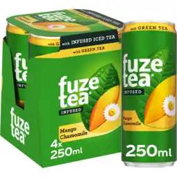 Jumbo Fuze Tea Infused Ice Tea Green Tea Mango Chamomile 4 x 250 ml aanbieding