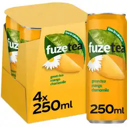 Jumbo Fuze Tea Infused Ice Tea Green Tea Mango Chamomile 4 x 250 ml aanbieding