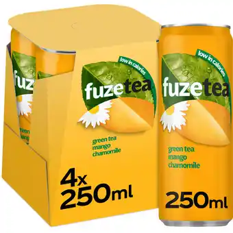Jumbo Fuze Tea Infused Ice Tea Green Tea Mango Chamomile 4 x 250 ml aanbieding