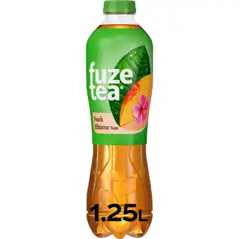 Jumbo Fuze Tea Black Iced Tea Peach Hibiscus 1,25 L aanbieding