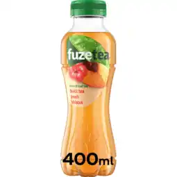 Jumbo Fuze Tea Black Iced Tea Peach Hibiscus 400 ml aanbieding