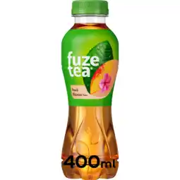 Jumbo Fuze Tea Black Iced Tea Peach Hibiscus 400 ml aanbieding