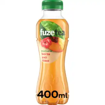 Jumbo Fuze Tea Black Iced Tea Peach Hibiscus 400 ml aanbieding