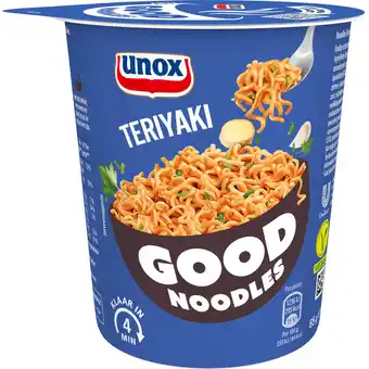 Jumbo Unox Good Noodles Cup Teriyaki 65 g aanbieding